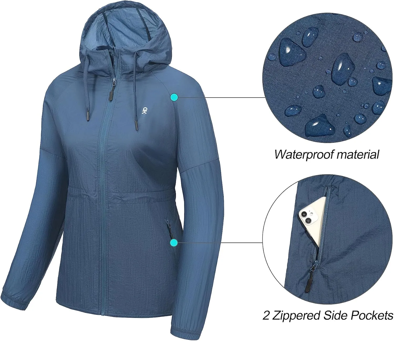 Little Donkey Andy Women's UPF 50  Sun Protection Jacket Breathable Lightweight Summer Shirts Packable for Running Hiking