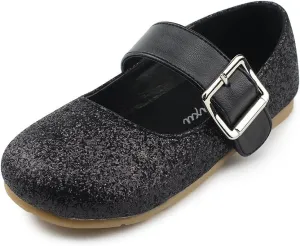 Little Girl's Adorable Buckle Ballerina Flat,Black,Toddler,8M