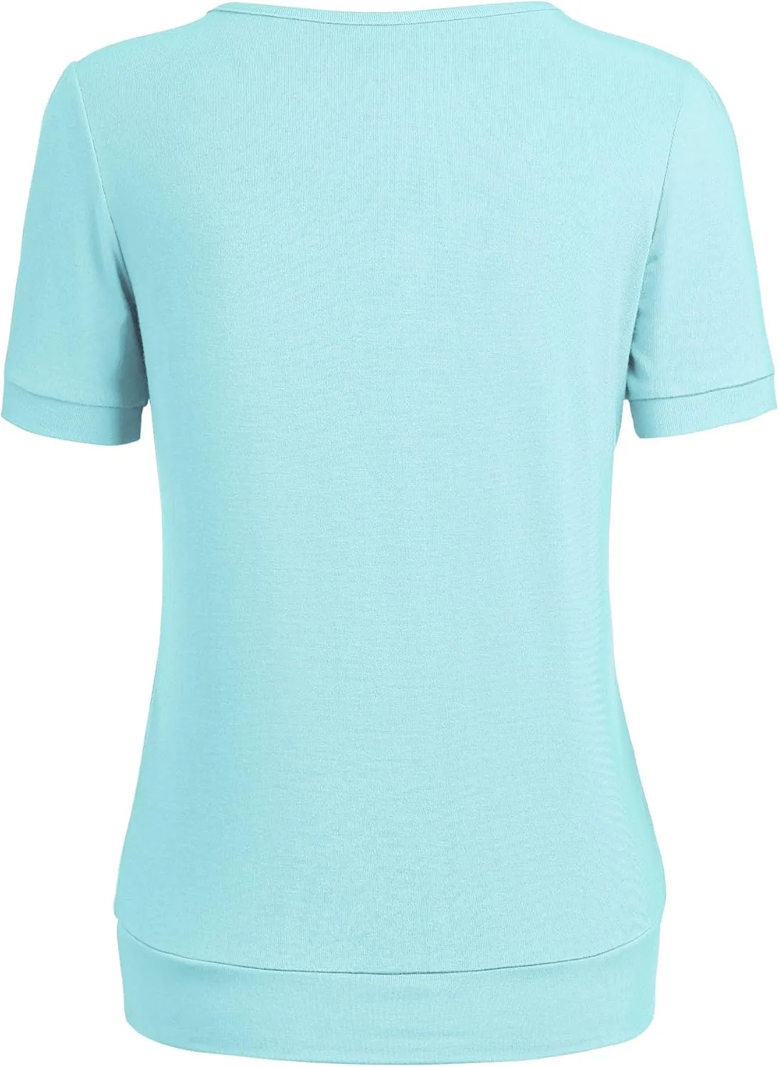 LL Womens Scoop Neck Short Sleeve Front Pleated Tunic - Made in USA