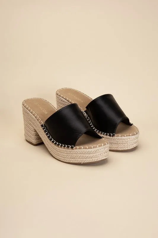 LOCK-1 ESPADRILLE MULE WEDGE