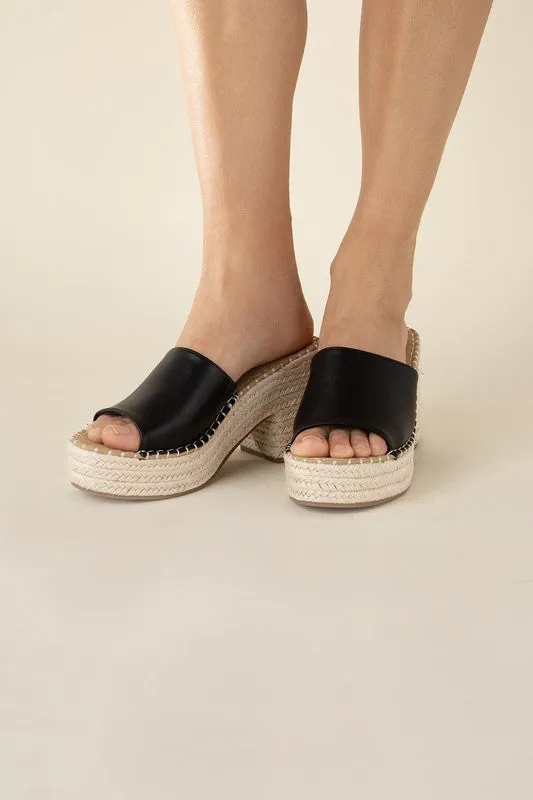 LOCK-1 ESPADRILLE MULE WEDGE