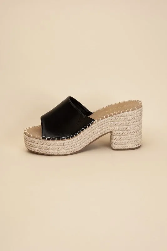 LOCK-1 ESPADRILLE MULE WEDGE