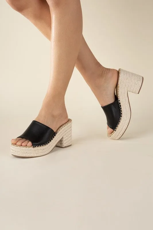 LOCK-1 ESPADRILLE MULE WEDGE