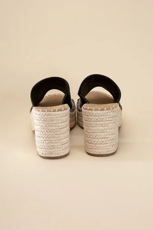 LOCK-1 ESPADRILLE MULE WEDGE