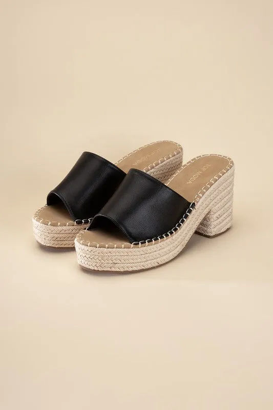 LOCK-1 ESPADRILLE MULE WEDGE