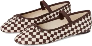 Loeffler Randall Women's Leonie Ballet Flat, Chocolate/Cream, 11