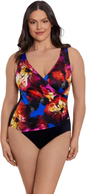 Longitude Women's Swimwear Side Shirred Bandeau Soft Cup One Piece Swimsuit