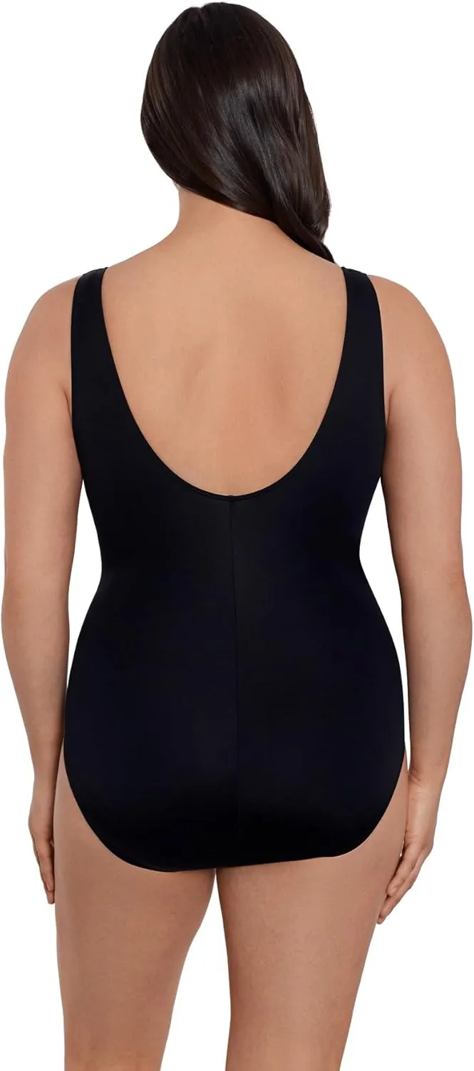 Longitude Women's Swimwear Side Shirred Bandeau Soft Cup One Piece Swimsuit