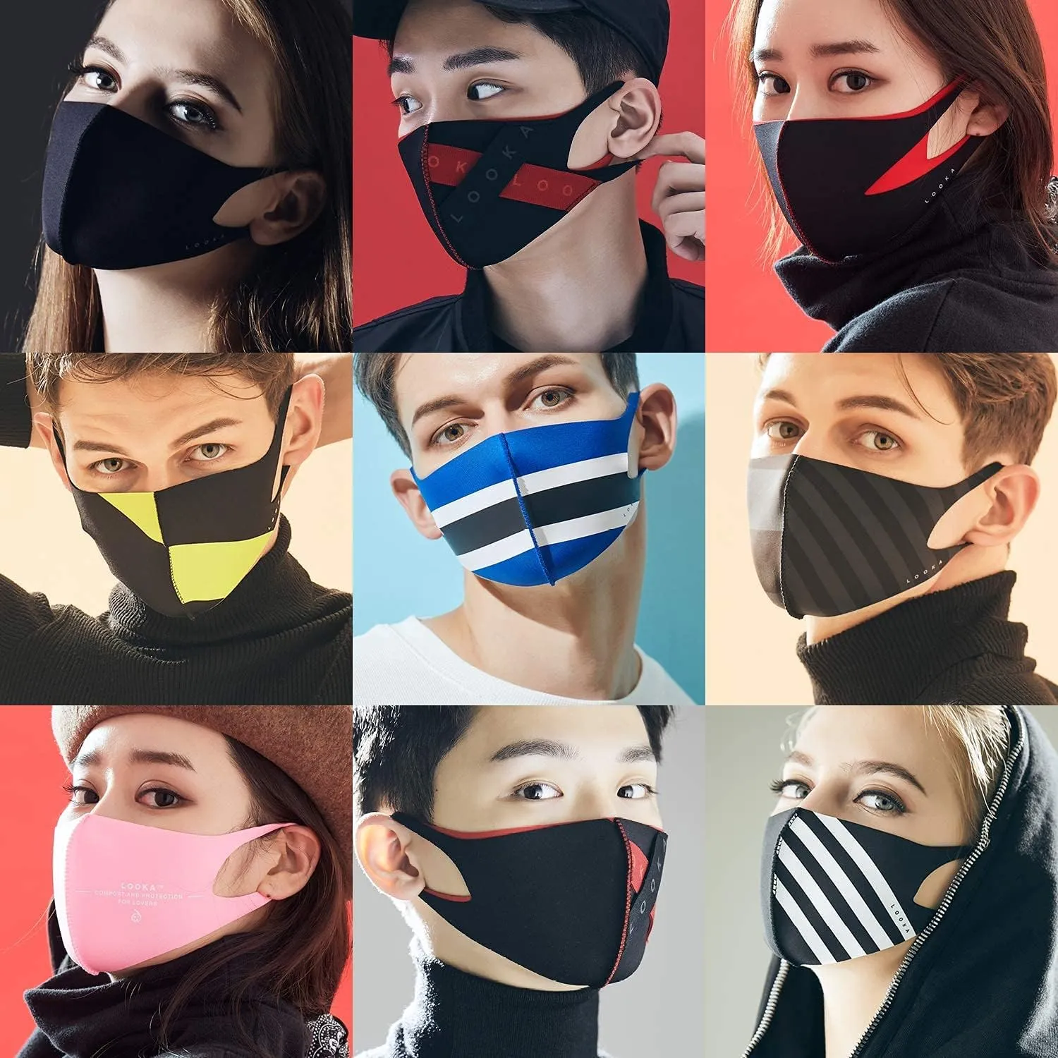 LOOKA | Protective Fashion Air Mask | Washable and Reusable | Comfortable | PRISM