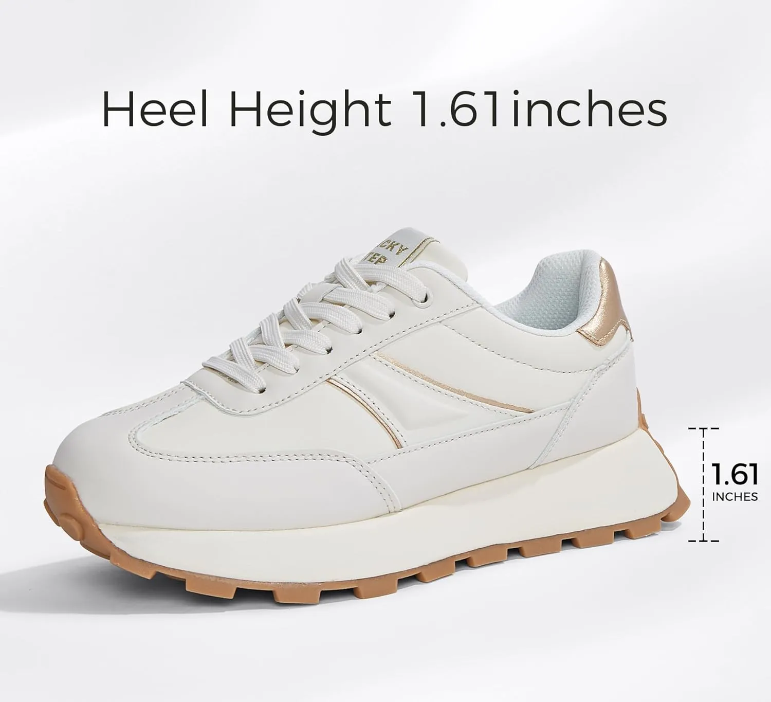LUCKY STEP Women's Platform Retro Sneakers Classic Trainers Casual Footwear Tennis Running Chunky Lace-up Stylish Walking Shoes