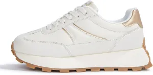 LUCKY STEP Women's Platform Retro Sneakers Classic Trainers Casual Footwear Tennis Running Chunky Lace-up Stylish Walking Shoes