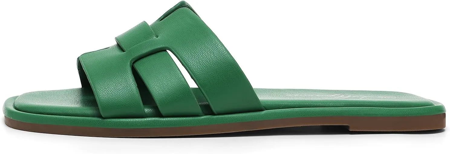 Luffymomo Womens Slip on Flat Sandals Comfortable Summer Casual Slides Sandals