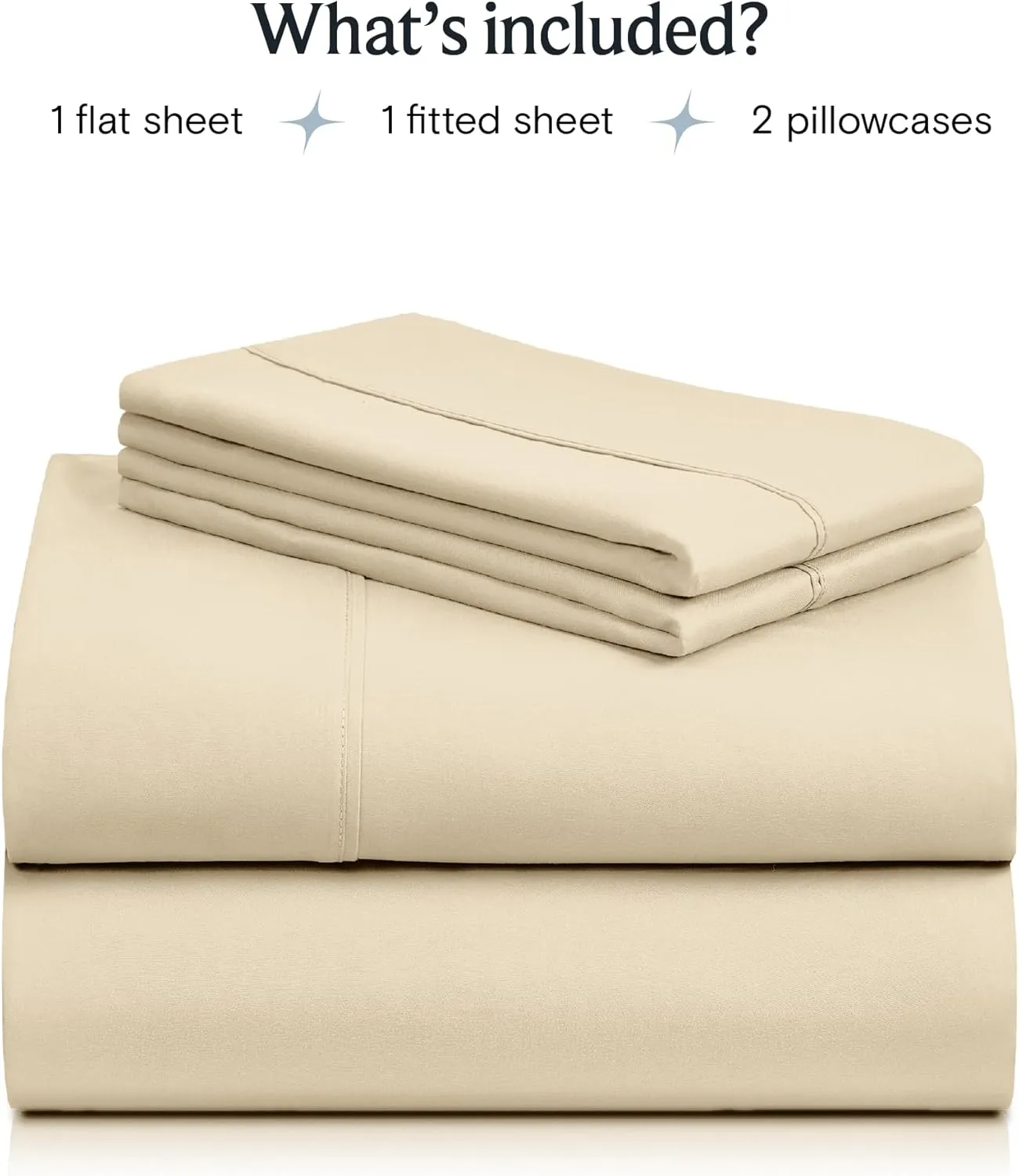 LuxClub 4 PC Queen Sheet Set, Queen Size, Deep Pockets 18" Wrinkle Free Cooling Bed Sheets Machine Washable Hotel Bedding Silky Soft - Cream Queen