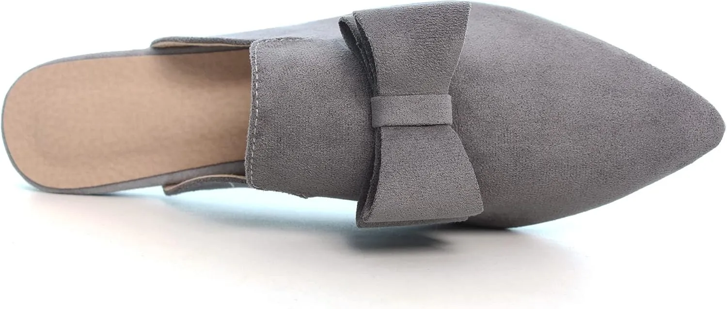 LUXINYU Women Slides-Sandals,Classic French Elegant Bow Pointed Toe Slippers, Flat-shaped Light Sandals, Soft and Comfortable Slides-Sandals