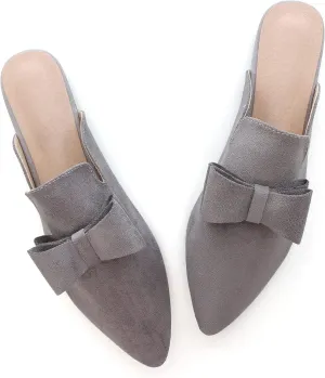 LUXINYU Women Slides-Sandals,Classic French Elegant Bow Pointed Toe Slippers, Flat-shaped Light Sandals, Soft and Comfortable Slides-Sandals