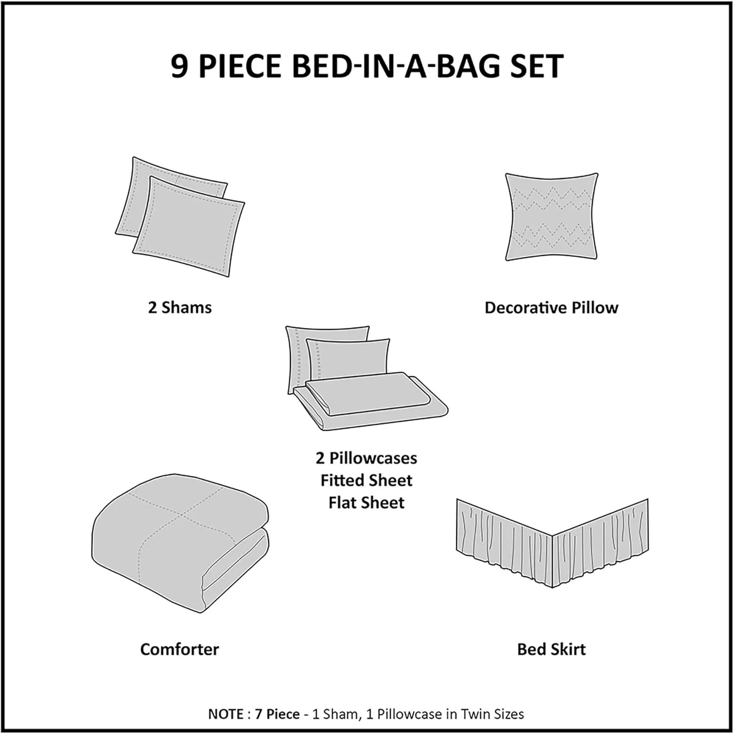 Madison Park Essentials Serenity Bed in a Bag Comforter Set, Medallion Damask Design, All Season Bedding with Cotton Sheet Set, Bedskirt, Twin(68"x86"), Coral 7 Piece