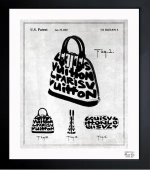 Marc Jacobs Handbag 2002' Vintage Framed Wall Art Print for Home decor & Office. The Fashion Wall Decor Blueprint Collection by Oliver Gal Hand Framed and Ready to Hang. 10x12 inch