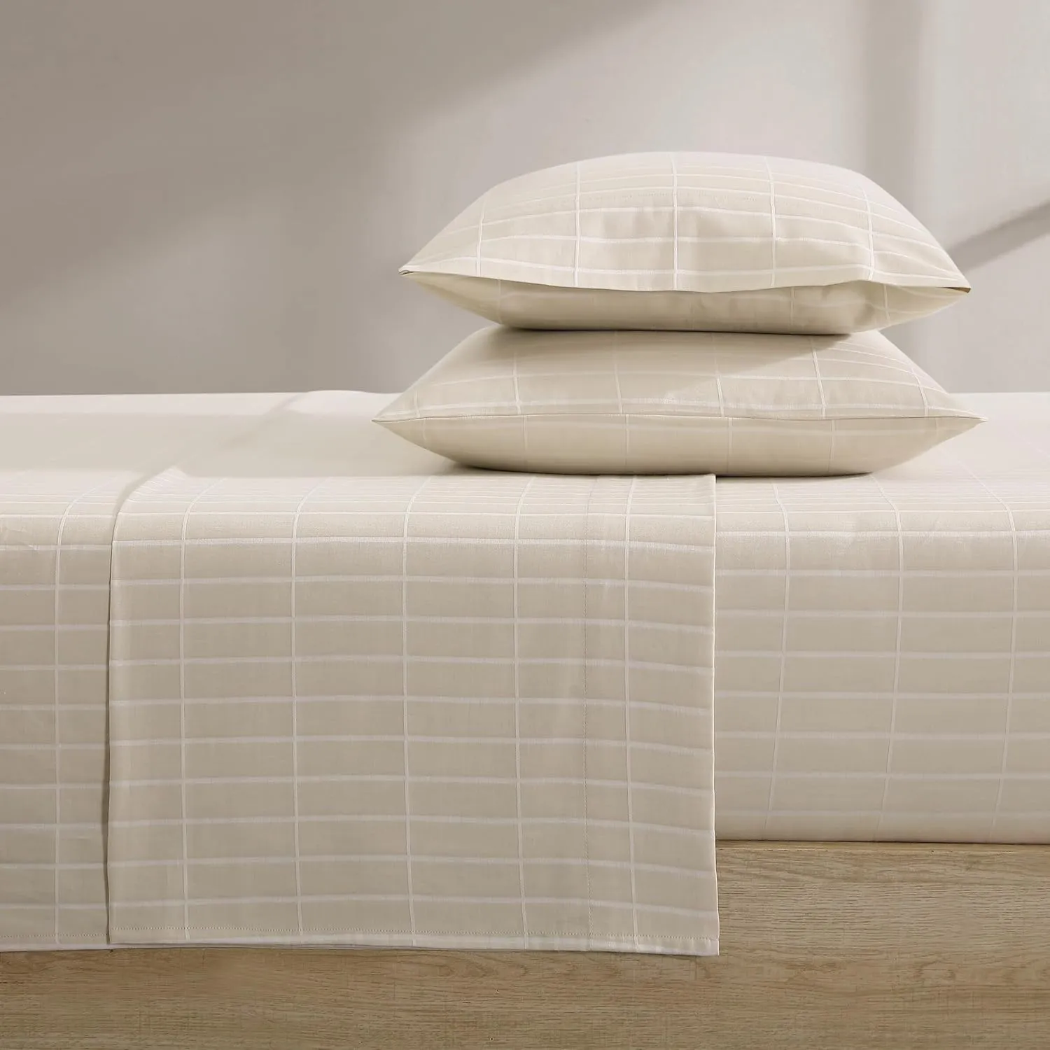 Marimekko - King Sheets, Organic Cotton Bedding Set, Luxuriously Soft & Smooth Home Decor, GOTS Certified (Pieni Tiiliskivi Beige, King)