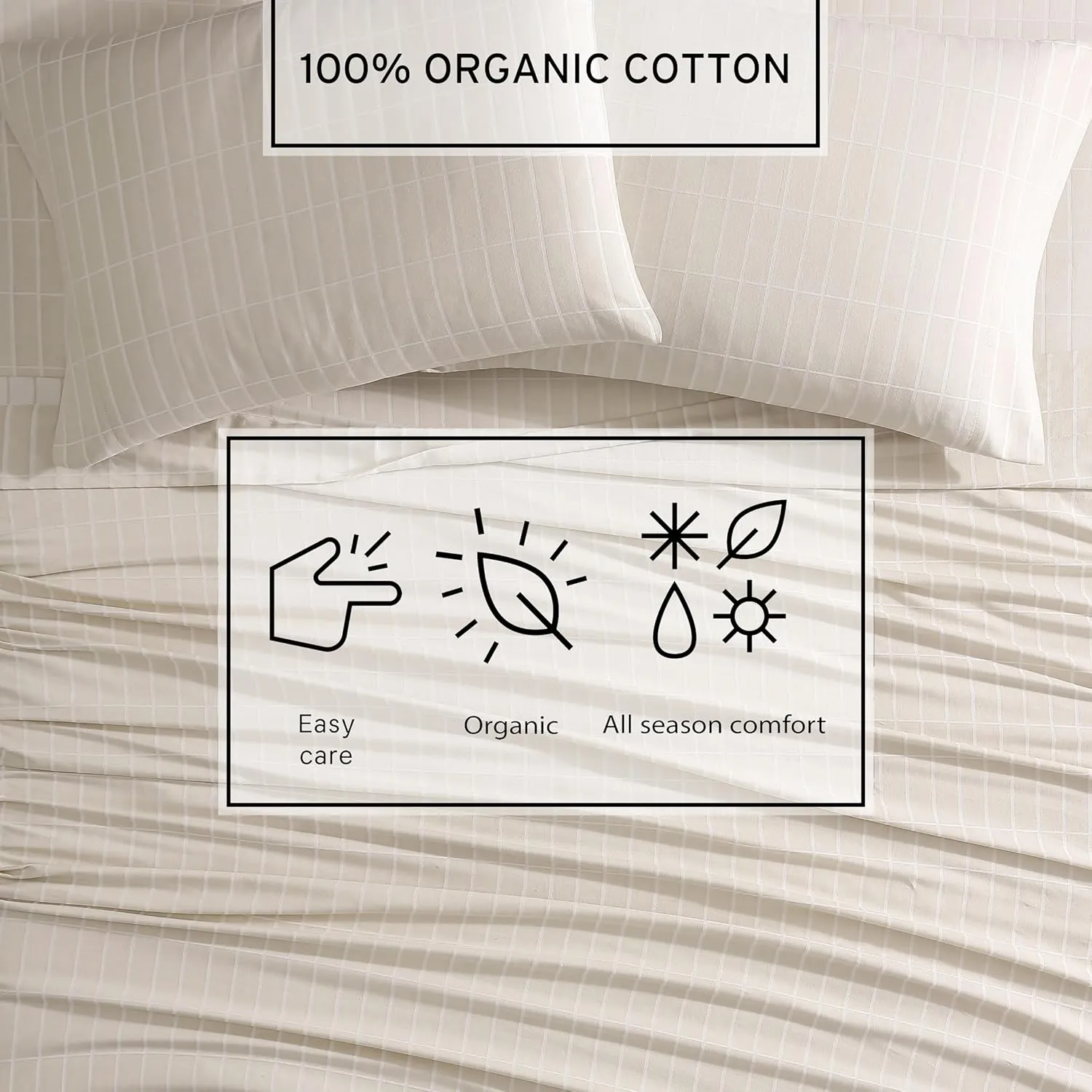 Marimekko - King Sheets, Organic Cotton Bedding Set, Luxuriously Soft & Smooth Home Decor, GOTS Certified (Pieni Tiiliskivi Beige, King)