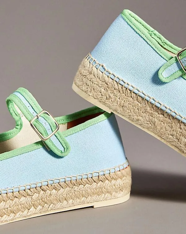 Mary Jane Espadrille Flats for Women Woven Ballet Flat Espadrille Canvas Summer Flats
