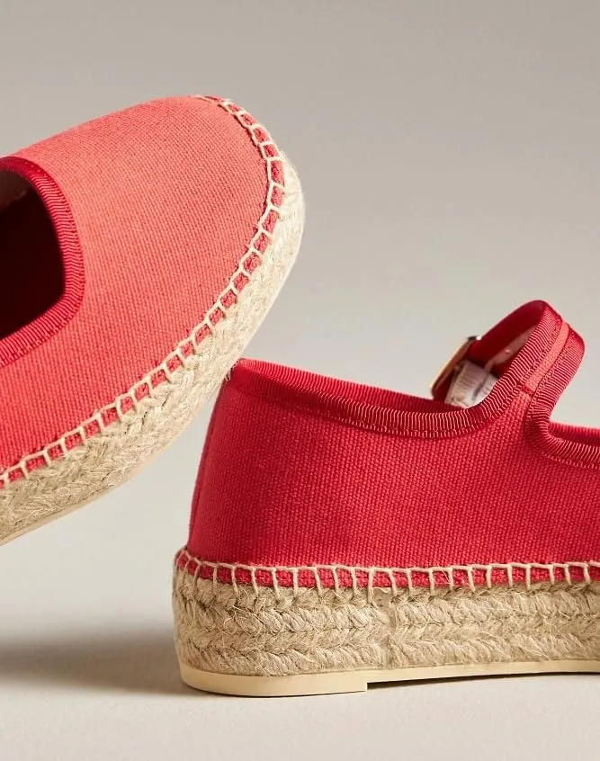 Mary Jane Espadrille Flats for Women Woven Ballet Flat Espadrille Canvas Summer Flats
