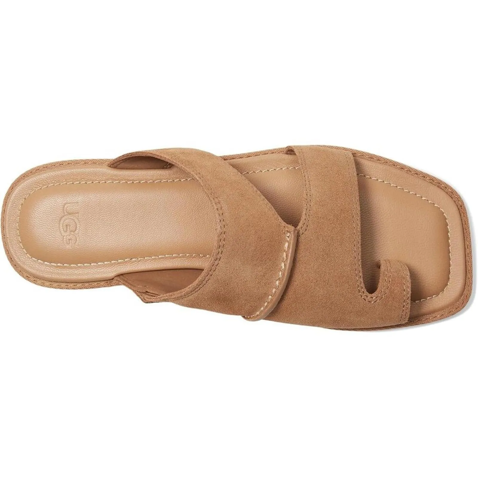 Matira Chestnut Leather Flat Slide Sandals