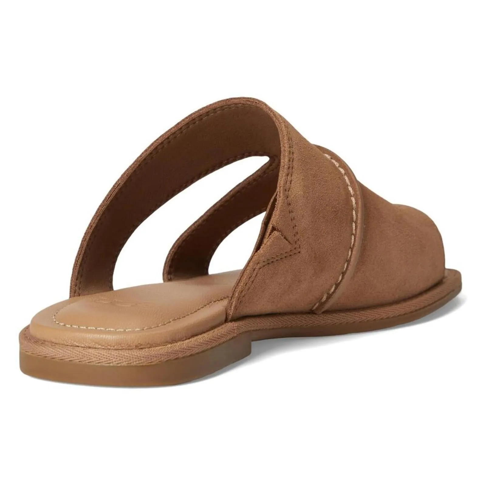 Matira Chestnut Leather Flat Slide Sandals