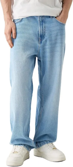 Men Y2k Skater Jeans Vintage Low Rise Baggy Straight Leg Jeans Casual Stretch Loose Fit Denim Pants Streetwear