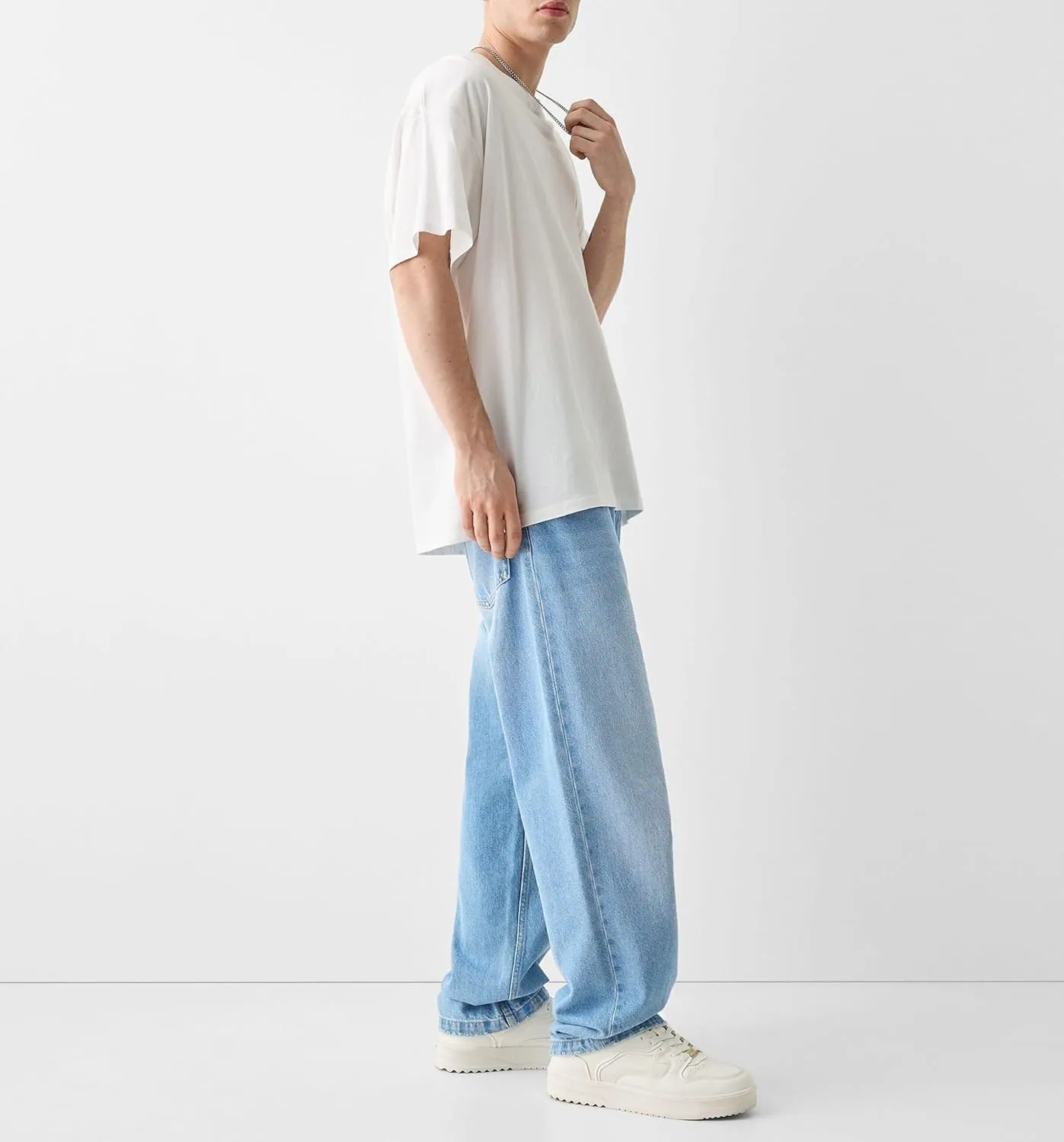 Men Y2k Skater Jeans Vintage Low Rise Baggy Straight Leg Jeans Casual Stretch Loose Fit Denim Pants Streetwear