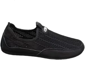 Men's Breathable Slip-On Sneakers - Airy Knit Design with Flexible Sole and EVA Insole,