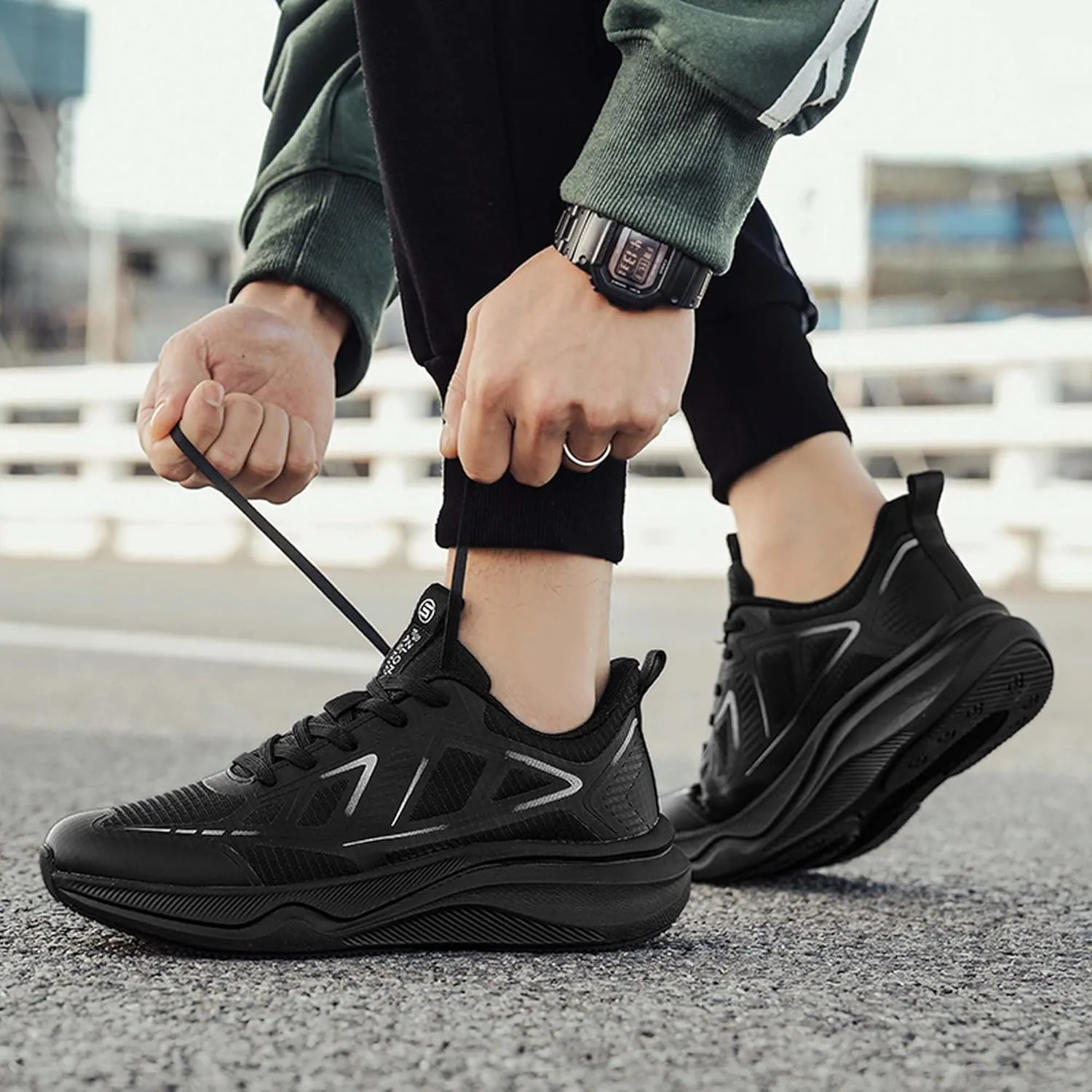 Men's Comfortable Walking Shoes,Breathable Mesh Non Slip Sports Basketball Sneakers,Lightweight Tennis Hiking Running Casual Outdoor Shoes