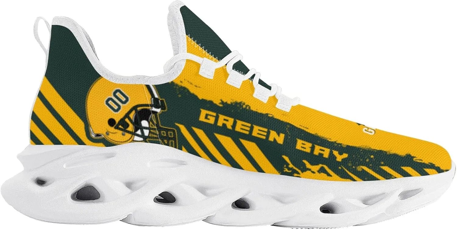 Men's Custom Football Flex Control Sneakers Personalized Breathable Fan Gift Name Number Workout Athletic Gym Slip-on Shoes