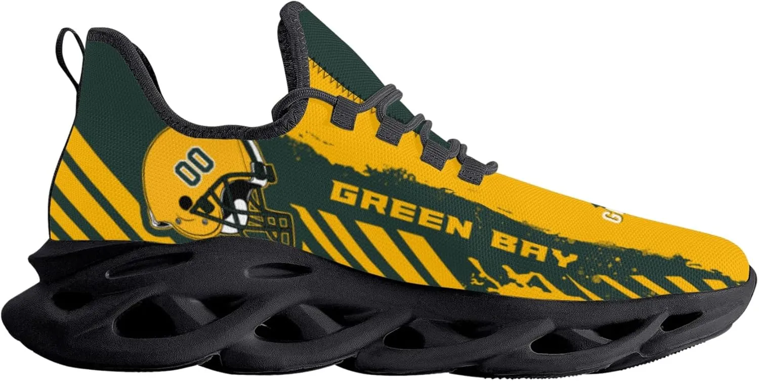 Men's Custom Football Flex Control Sneakers Personalized Breathable Fan Gift Name Number Workout Athletic Gym Slip-on Shoes