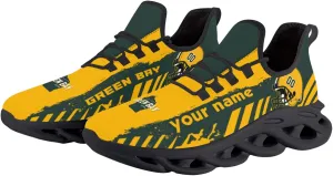 Men's Custom Football Flex Control Sneakers Personalized Breathable Fan Gift Name Number Workout Athletic Gym Slip-on Shoes
