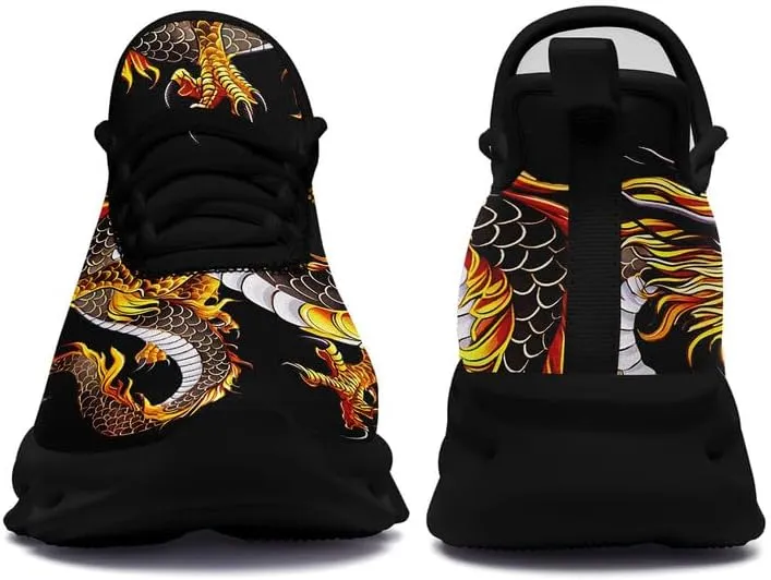Mens Dragon Running Shoes Breathable Cushion Non Slip Outdoor Sports Walking Sneaker Tennis Jogging Training Tennis Shoes