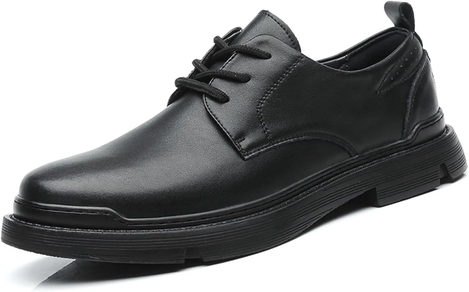 Men's Leather Handmade Flat Casual Oxford Shoes,Lace-Up Comfortable Non-Slip Dress Sneakers,Business Meeting Office Work Shoes