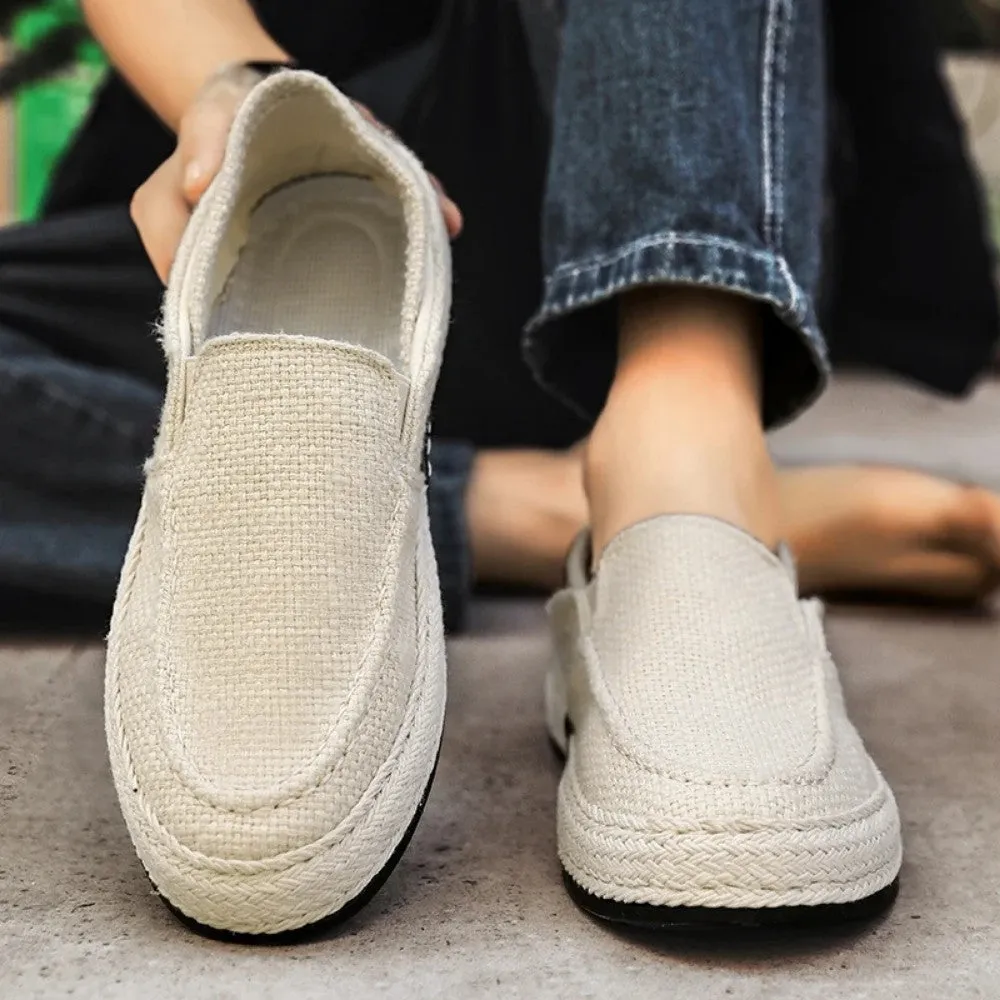 Men's Linen Slip On Moccasin Forth Santa Giulia