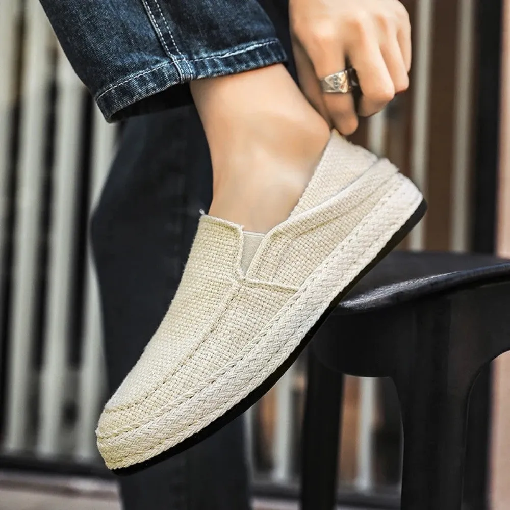 Men's Linen Slip On Moccasin Forth Santa Giulia