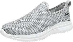Men's Mesh Slip-On Loafers, Classic Stylish Sneakers, Flat-Soled Casual Lightweight Slipper Comfortable Breathable Walking Shoes, Soft Non-Slip Sole
