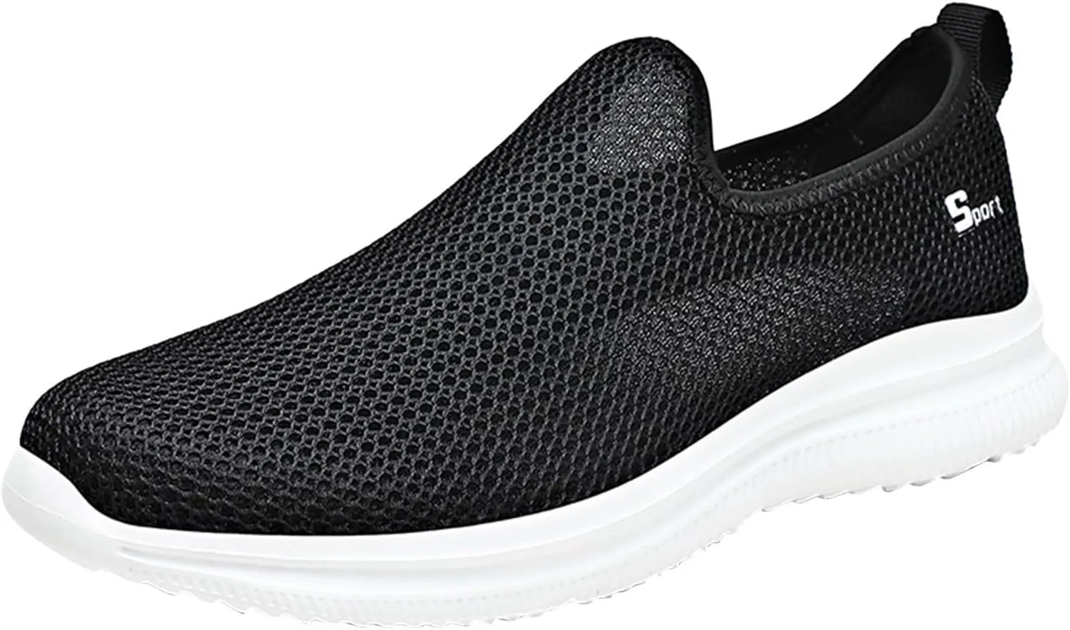 Men's Mesh Slip-On Loafers, Classic Stylish Sneakers, Flat-Soled Casual Lightweight Slipper Comfortable Breathable Walking Shoes, Soft Non-Slip Sole