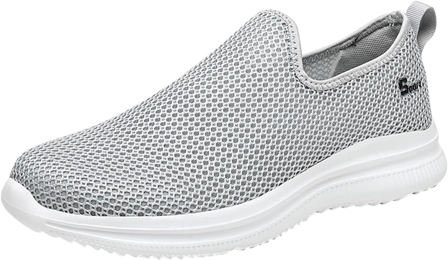 Men's Mesh Slip-On Loafers, Classic Stylish Sneakers, Flat-Soled Casual Lightweight Slipper Comfortable Breathable Walking Shoes, Soft Non-Slip Sole