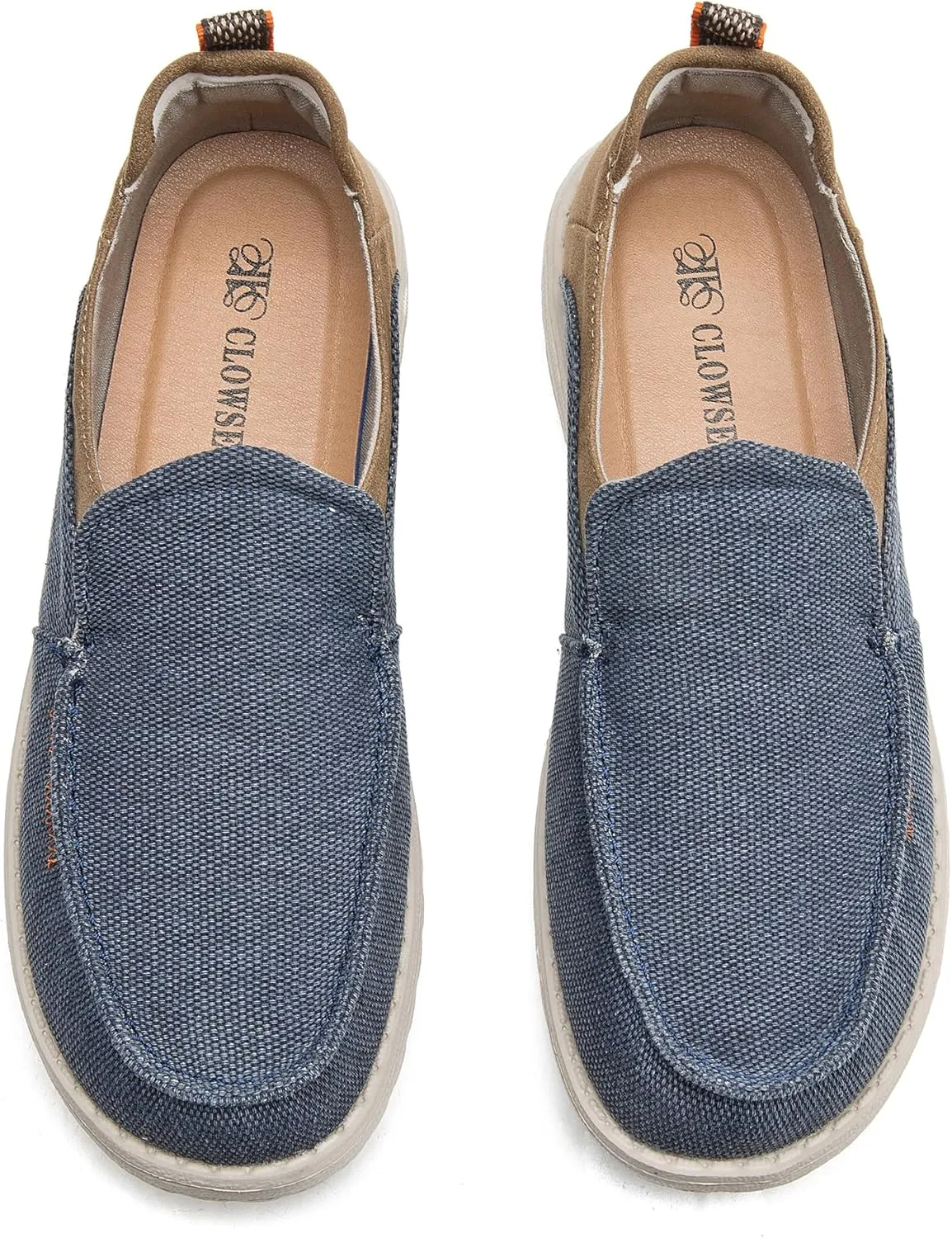 Men's Slip On Deck Shoes Casual Canvas Loafers Slip-Ons Hands Free Comfortable Stretch Flat Boat Shoes