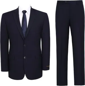 Men's Suit 2 Piece Classic Fit 2 Button Single Breasted Business Jacket Blazer Flat Pants Set