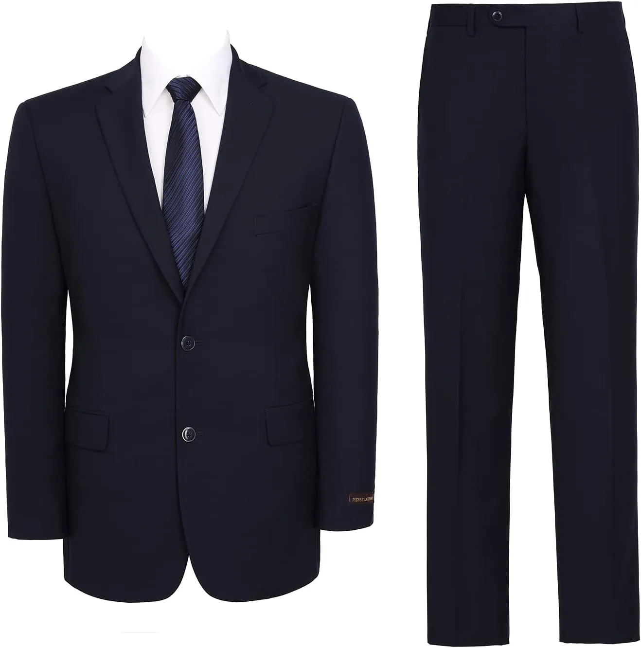 Men's Suit 2 Piece Classic Fit 2 Button Single Breasted Business Jacket Blazer Flat Pants Set