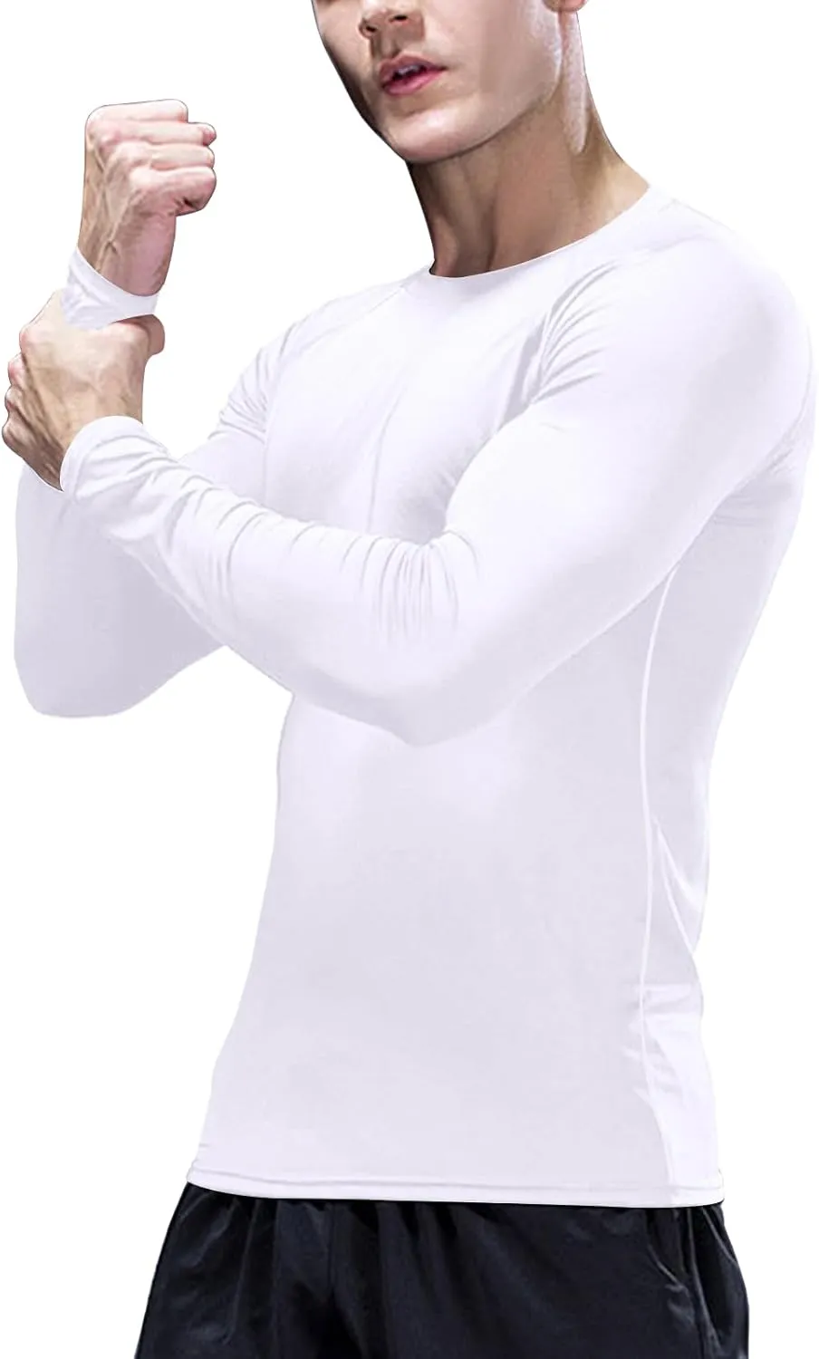 Mens Thermal Compression Shirts Running Long Sleeve Shirts Fleece Lined Undershirts Winter Cold Weather Base Layer