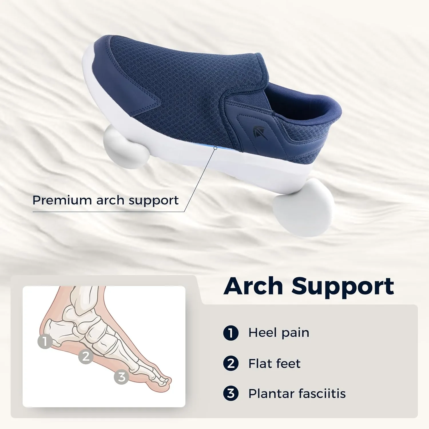 Men's Wide Toe Box Walking Shoes with Arch Support Slip On Tennis Sneakers Zero Drop Minimalist Shoes US 7-12