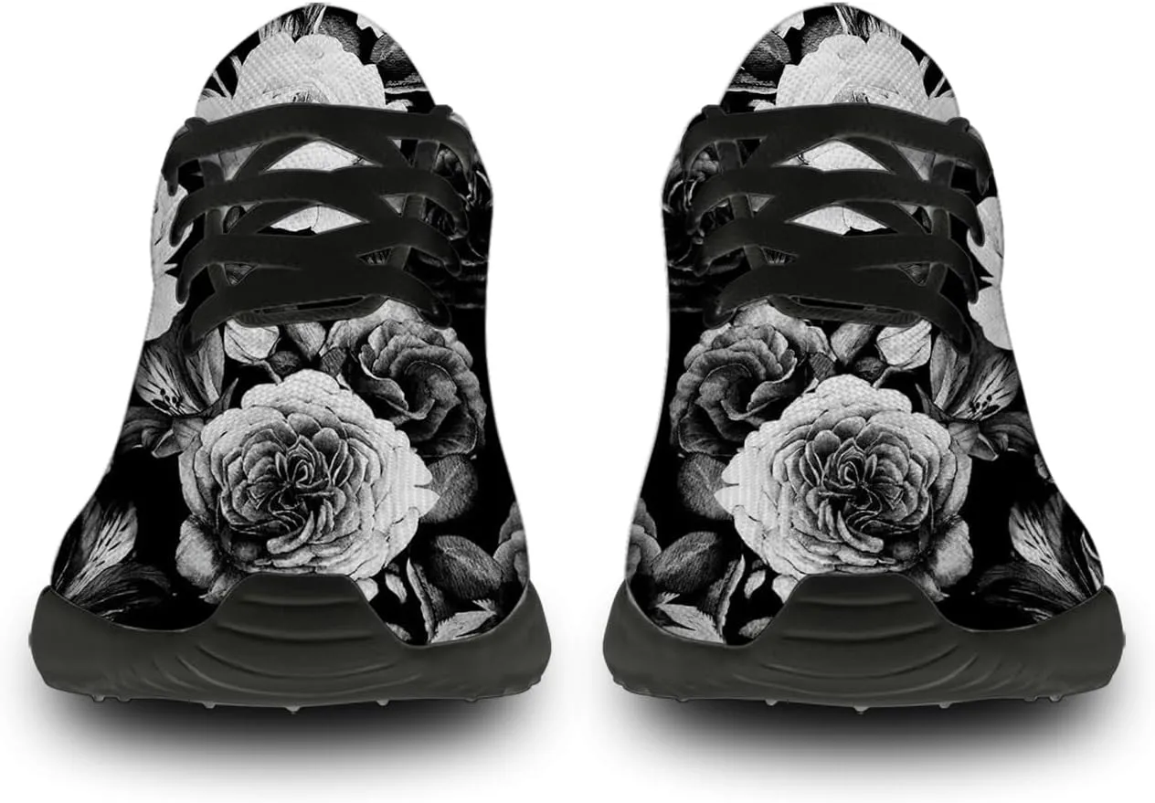 Mens Womens Rose Shoes Lightweight Running Tennis Gym Athletic Shoes Walking Sneakers Gifts for Him Her