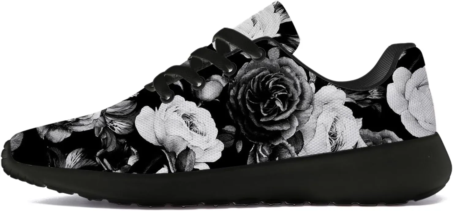 Mens Womens Rose Shoes Lightweight Running Tennis Gym Athletic Shoes Walking Sneakers Gifts for Him Her