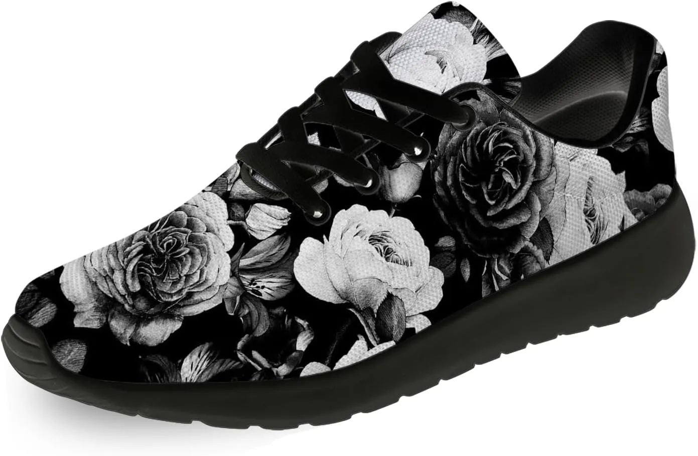 Mens Womens Rose Shoes Lightweight Running Tennis Gym Athletic Shoes Walking Sneakers Gifts for Him Her
