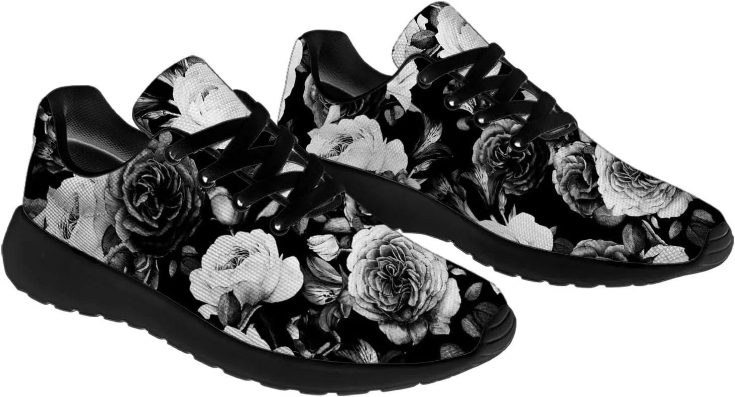 Mens Womens Rose Shoes Lightweight Running Tennis Gym Athletic Shoes Walking Sneakers Gifts for Him Her